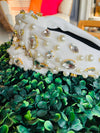 White Velvet Embellished Headband