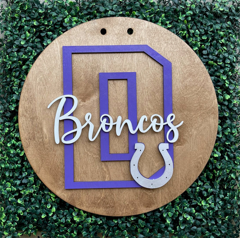 Dayton Broncos Door Hanger